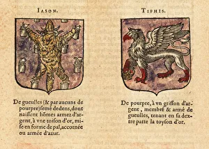 Griffon Prints: Imaginary coat of arms of Jason of the Argonauts and helmsman Ti