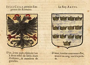 Imaginary coats of arms of Julius Caesar and King Arthur