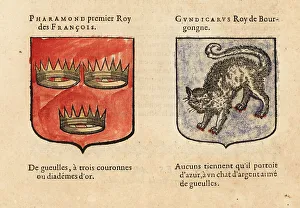 Imaginary coats of arms of Pharamond and Gundicarus