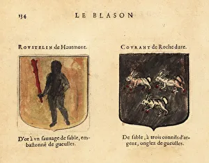 Black Field Prints: Imaginary coats of arms of Rousteline of the High Mountain and C