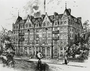 Imeche Prints: IMechE building and ladies holding parasols