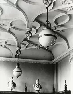 Mechanical Gallery: IMechE: view of lighting units in main room of library