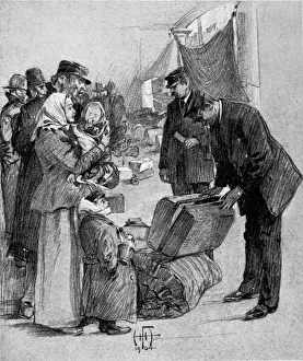 Immigrants arriving at St. Katherines Dock, London, 1904