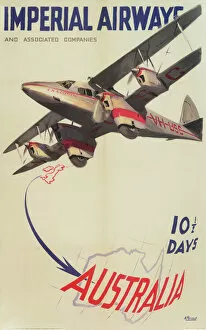 Images Dated 23rd May 2012: Imperial Airways Poster, flights to Australia