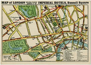 Bloomsbury Collection: Imperial Hotels, London - Map of Hotels and transport links