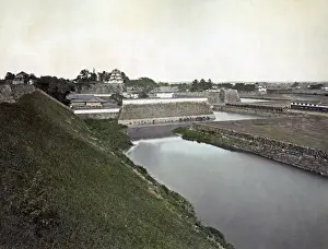 Imperial Palace moat, Tokyo, Japan, circa 1890