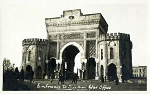 Impressive entrance to Turkish War Office (now Istanbul University), Beyazit Square, Istanbul, Turkey Date: 1922