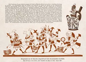 Ceramic Prints: Inca Warriors fighting amongst themselves - pre-conquest