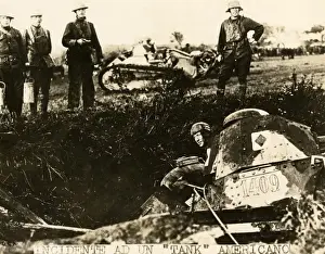Ditch Prints: Incident with an American tank, western front, WW1