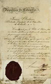 Colombian Prints: Independence of Colombia. Elevation act to
