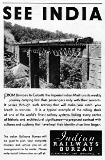 Images Dated 16th March 2017: See India advert - Imperial Indian Mail train
