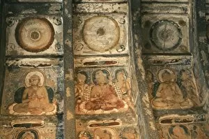 Frescoes Collection: INDIA. Ajanta. Ajanta Caves. Cave 10. Detail of