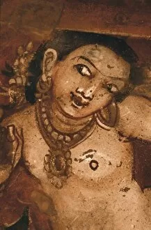 Youthful Collection: INDIA. Ajanta. Ajanta Caves. Figure of a woman