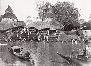 Bourne Prints: India - bathing at Kali Ghat, Calcutta