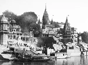 India - Benares a burning ghat early 1900s