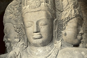 Representing Gallery: INDIA. Bombay. Elefanta. Elephanta Caves. Trimurti