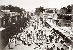 India, busy street scene, c. 1880 s
