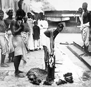 India - Calcutta - Sacrificing a goat early 1900s