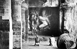 Elephanta Prints: India - Elephanta Temple early 1900s