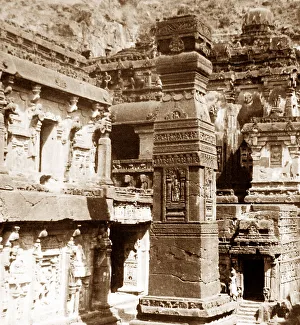 Ellora Prints: India - Ellora Dravidian Temple early 1900s
