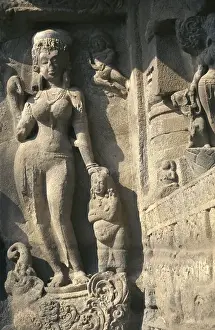 INDIA. Ellora. Ellora Caves. Ellora. Cave 21. Hindu