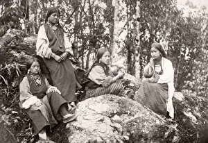 India - girls from Tibetan or Bhutanese ethnic group, c. 1880 s