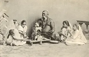 Devotion Prints: India - Indian Guru and young devotees