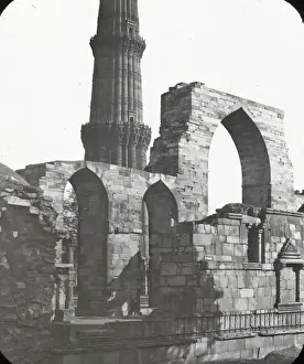 Doorways Prints: India - The Kutab - Arches and lower part of Tower, Delhi