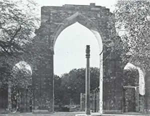 Flanked Prints: India - The Kutab The Great Central Arch + Iron Pillar