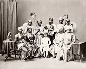 Images Dated 12th May 2021: India - a maharaja, child prince and his officials 1860s