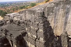 Caves Prints: INDIA. MAHARASHTRA. Ellora. Ellora Caves. Kailasa