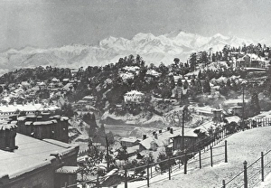 India - A winter morning view over the town, Darjeeling India - A winter morning view over the town, Darjeeling