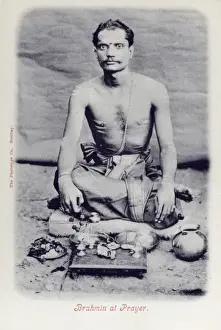 Indian Brahmin at prayer