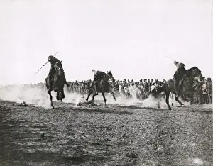 Flanders Prints: Indian cavalry giving a display in Flanders World War I
