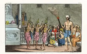 Bernieri Prints: Indian dancing boys or balak dancers with musicians
