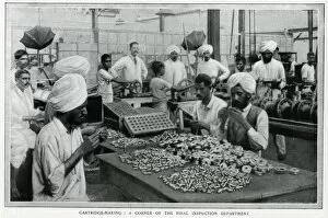 Images Dated 22nd September 2016: Indian factory workers making munitions, WW1: cartridges