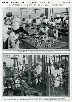 Abroad Collection: Indian factory workers making munitions, 1915