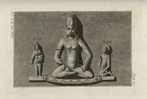 Three Indian figures from a monument