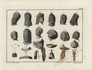 Robertvonspalart Prints: Indian hats, headdresses, hairstyles, necklaces