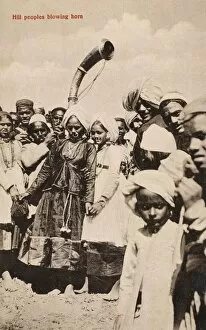 Ambala Collection: Indian Hill People blowing horns
