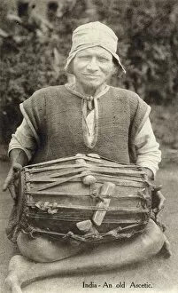 Indian man with a Pakhawaj drum