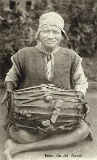 Drum Prints: Indian man with a Pakhawaj drum
