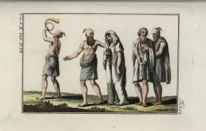 Pyre Prints: Indian men accompanying a widow to a funeral pyre (sati)