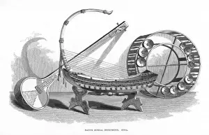 Tambourine Prints: Indian Music Instruments