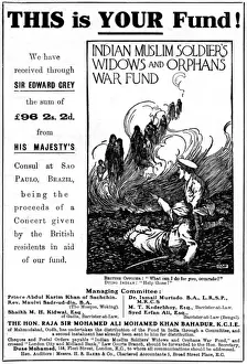 Assistance Prints: Indian Muslim Soldiers Widows & Orphans Fund, WW1