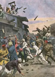 Nationalists Prints: Indian nationalists riot at Calcutta
