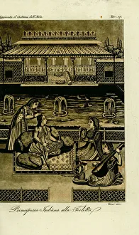 Antico Gallery: Indian princess having her hair done, 18th century