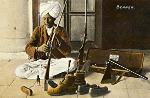 Brushing Prints: Indian servant cleaning his Masters equipment