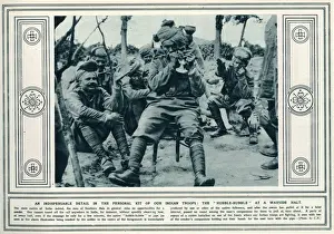 Wayside Prints: Indian soldier smoking the hubble bubble pipe