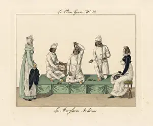 Tricks Prints: Indian sword swallower in Paris, 1816